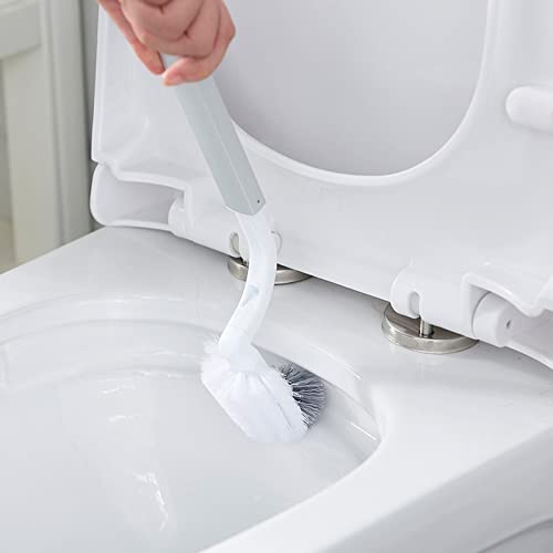 Bathroom Trash Can Set with Toilet Brush 3 in 1 Slimline Waste Bin Garbage Can and Hidden Toilet Brush Holder (White) - Image 5