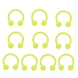 LILIJUAN Anillo de tabique de 16 g para mujeres y hombres, 10 piezas de acrílico para la nariz, piercing sonriente, joyería de herradura, juego de piercings de labio inferior, tamaño 8 mm, 10 mm