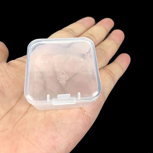 Image of 24 Pack Clear Square Plastic Beads Storage Containers Box (1.69 x 1.69 x 0.79 Inch),Square Bead Organizers for Small items, Crafts, Beads, Coins, Jewelry and Business Cards