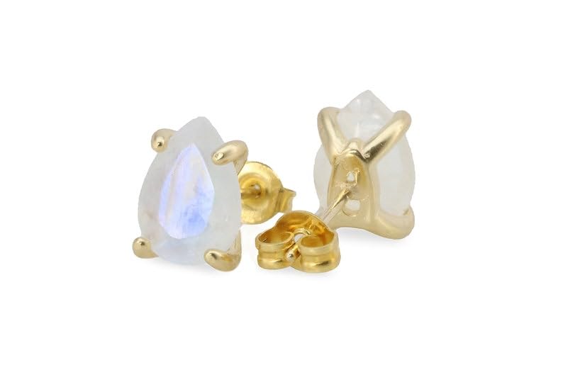 Boucles d'oreilles pierre de lune et argent 925 de qualité gemme - 3