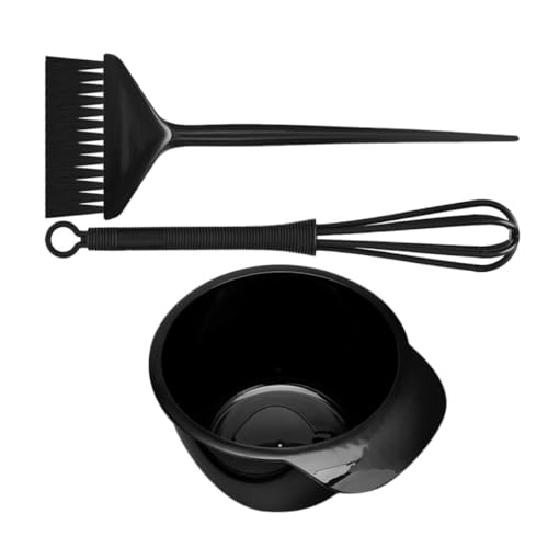 DIYEAH Cepillo y Cuenco para Teñir el Cabello Palillo para Mezclar, Juego de Tres Piezas para Tintes Profesionales, Diseño Elegante para Peluquería y Uso Personal Reutilizable