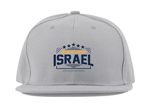 Casquette Tel Aviv gris coton visière plate, chapeau baseball unisexe réglable été