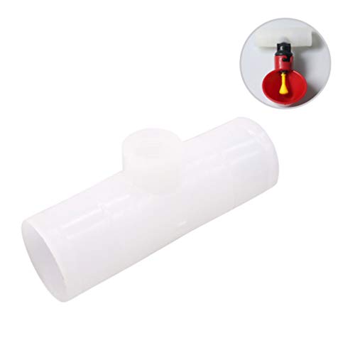 Yardwe 20 Pack PVC Tee Fittings Chicken Waterer for Automatic Poultry Water Drinker and Feeder Cups and Threaded Poultry Nipples Chicken Waterer (6.5 cm)