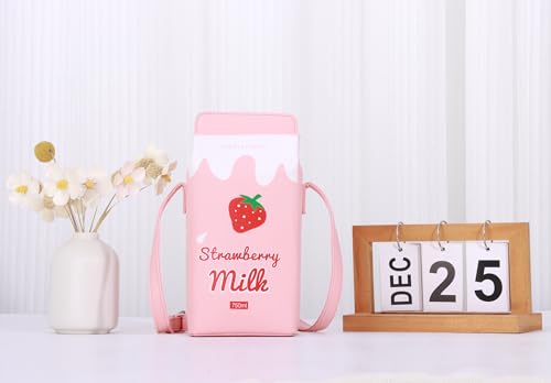 Fruits Banana Strawberry Milk Box Cross Body Purse Bag Women Phone Wallet Shoulder Bags3