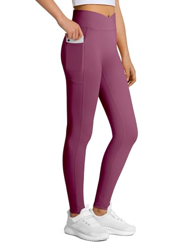 Image of JOCMIC Girls Athletic Leggings High Waist for Kids Yoga Dance Gym Pants with Pocket