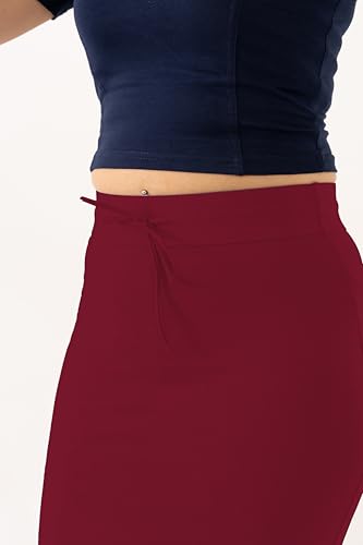 Image of DESI GIRL Cotton Lycra Stretchable Saree Shapewear Petticoat with Drawstring for Women | Fishcut Saree Petticoat with Side Slit for Easy Movement | Saree Shaper | Long inskirt