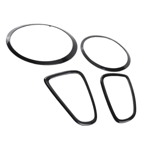 Akozon Kfz-Lichtabdeckungen, 4 Stück Schwarz Glänzende Scheinwerfer-Rücklicht-Einfassungs-Abdeckung, Ersatz für Universal Fit Mini R56 R57 R58 R59 S JCW 2007-2015