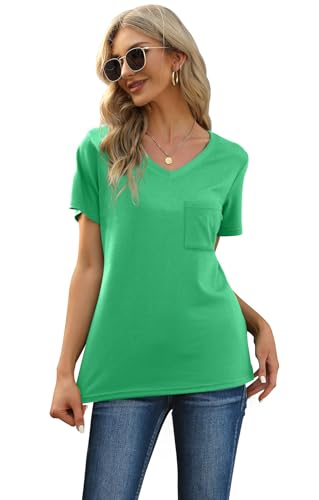 Image of RUBZOOF Women's Short Sleeve Pajama Sets with Pockets Casual V Neck 2 Piece Lounge Sets S-3XL
