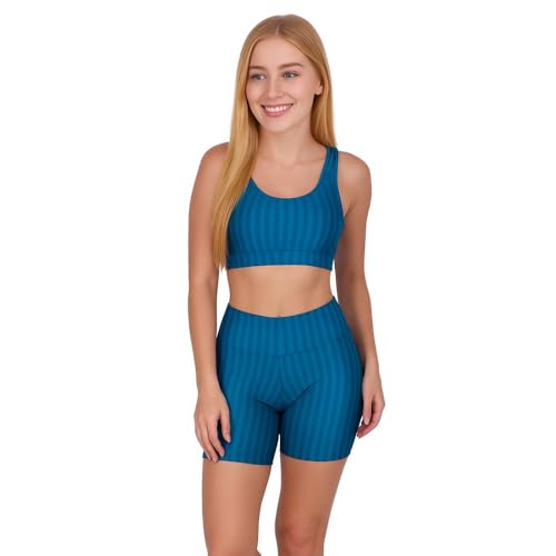 Conjunto Top e Short 3D Academia Fitness Michele (AZUL, P)