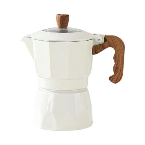 Image of Moka Pot with Handle Portable Espresso Maker for Office Traveling Restaurant White