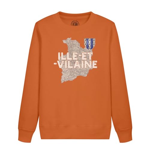 Sweatshirt enfant Ille et Vilaine 35 avec motif carte ancienne rare