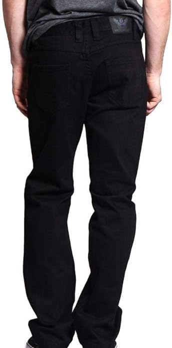 VICTORIOUS Mens Straight Fit Color and Raw Denim Jeans - Image 3