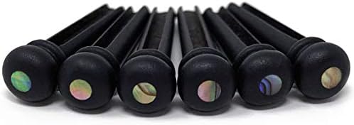 Crosby Pure Ebony Bridge Pins with Abalone Dot Inlay for 6 & 12 String Acoustic Guitar