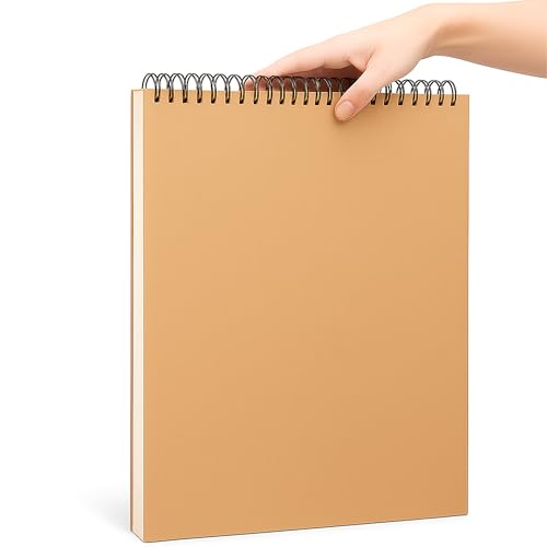 Blocco da disegno per artisti, formato A3, 1 pezzo, carta spessa 120 g/m², 60 pagine (30 fogli), copertina rigida spessa, rilegatura a spirale superiore, ideale per disegnare, schizzi, diario, pittura