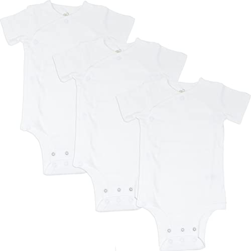 Image of CozeeME Baby Boy/Girl 3 Pack Short Sleeve Side Snap Grow with Me Bodysuit