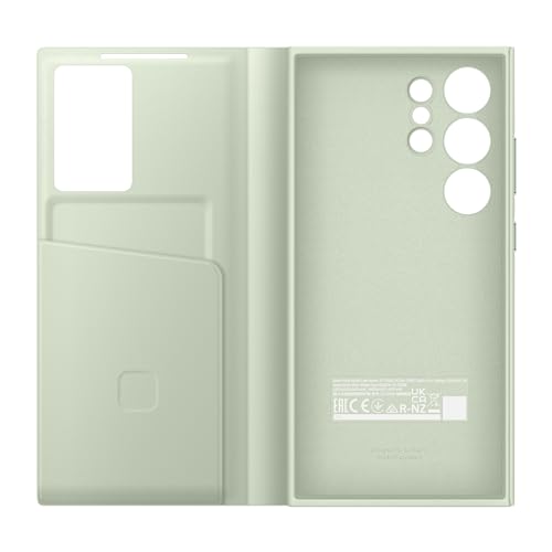 SAMSUNG Galaxy S24 Ultra S-View Wallet Phone Case, Protective Cover with Smart Small Screen View, Finger Tap Control, Slim Design, Card Holder Pocket, US Version, EF-ZS928CGEGUS, Light Green