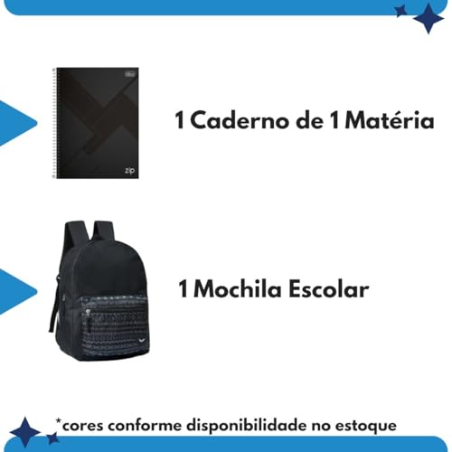 Kit Material Escolar Aluno 31 Itens Estudante com Mochila Estojo Caderno Argolado YES Lapiseira CIS