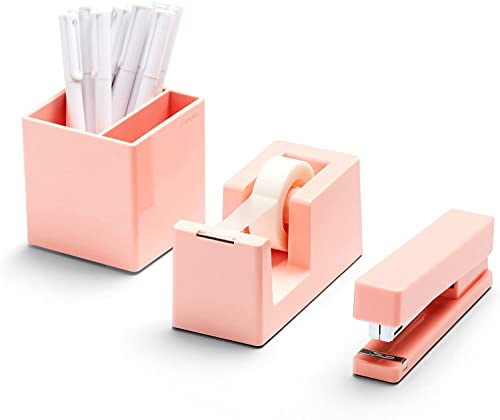 Poppin Desktop Starter Set - Blush, Stapler, Tape...