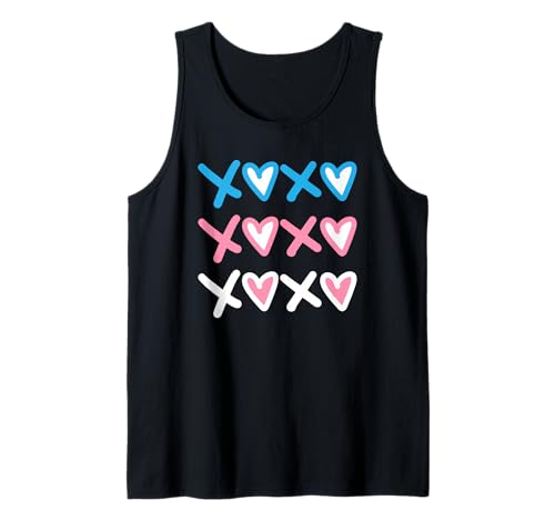 Orgullo Trans Día de San Valentín LGBT LGBTQ Corazones Lindos Retro Camiseta sin Mangas