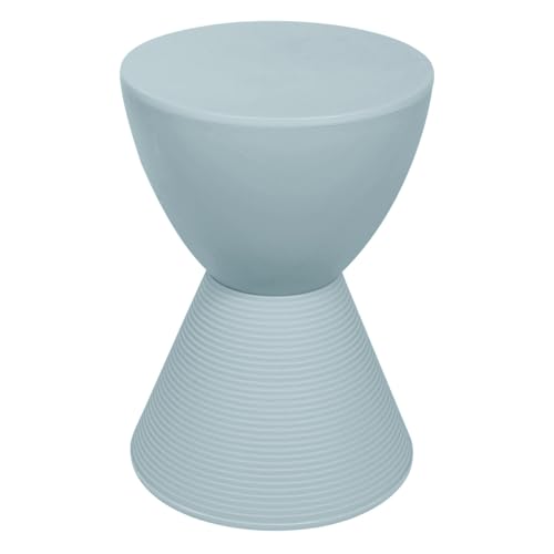 LeisureMod Modern Hourglass Side Table - ABS Shell Drum End Table with Storage for Indoor & Outdoor Use, Dusty Blue by LeisureMod - Used condition - US$45.30