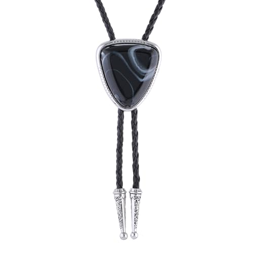 Image of Btilasif Bolo Tie for Men, Western Tie Cowboy Necklace Neckties, Cowboy Halloween Costume Accessories, Men Gifts for Husband Dad, Black