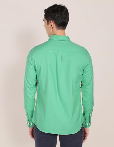 Image of U.S. Polo ASSN. Men's Solid Spread Collar Premium Cotton Dobby Tailored Fit Shirt