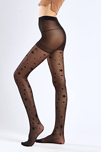 Image of Sahabowi Women Tights, Female Sheer High Waist Pantyhose, Vintage Control Top Stockings