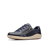 Clarks Collection Women's Bryianne Bayla Moccasin, Navy Leather, 7.5 Wide US