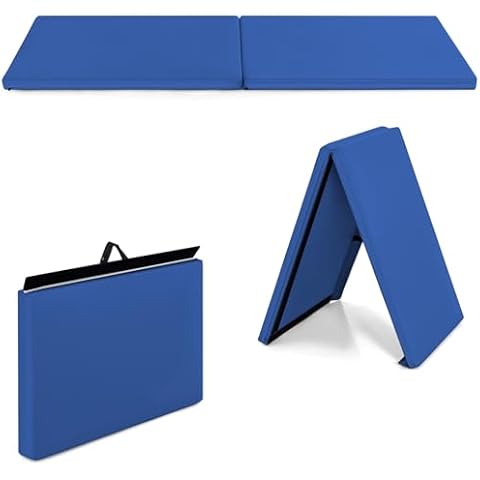 GYMAX Bi-Fold Exercise Mat with Handles Cover