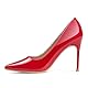 GENSHUO High Heels Pumps für Damen, geschlossene Zehenpartie, sexy Spitze Stilettos 10 cm, Pumps für Partys und Abschlussbälle, Rot, 41 EU