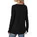 Sweatshirt for Women Long Sleeve Shirts Crewneck Sweaters Fall Fashion Outfits Solid Tunic Tops with Thumb Holes Black M