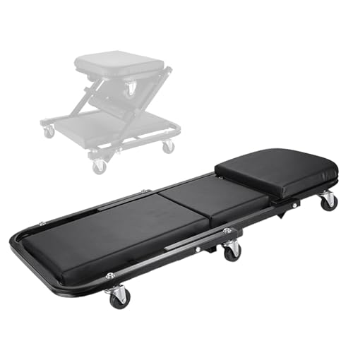 MBBTAG Camilla MecáNica de PláStico Plataforma de Arrastre Plegable 2 en 1 para Coche Camilla Taller Giratoria 360° Camilla Mecanico con 6 Ruedas Taller Casa Debajo La Reparación Coches