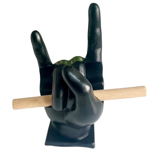 Supporto per bacchette a mano in resina e roccia, decorazione domestica (nero)