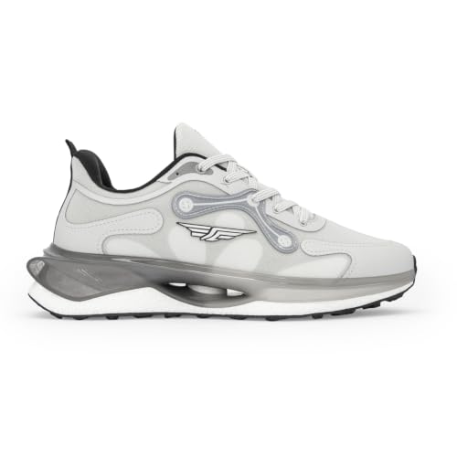 Image of Red Tape Men's Sport Shoes Grey Blue Mesh Round Toe Lace-Up Responsive Sole
