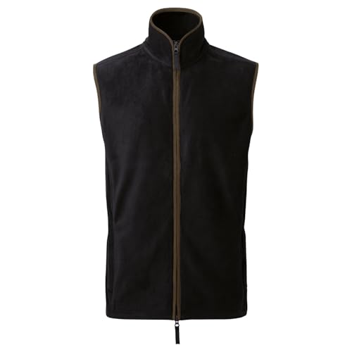 Premier Mens Artisan Fleece Gilet (L) (Black/Brown)