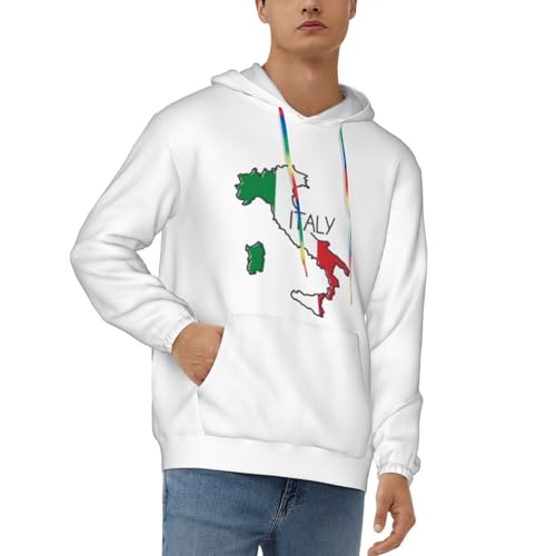 Italia Flag Map Italian Hoodies With Pockets Hooded Sweatshirts Casual Drawstring Hoody Pullover For Mens2