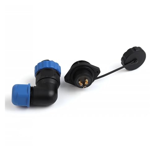 Conector SP20 de soldadura codo 14 pines con brida spw20-3f impermeable 5