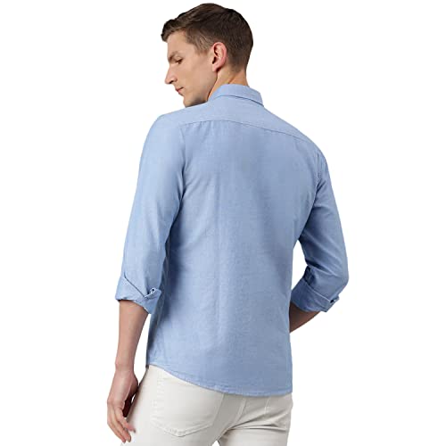 Image of Thomas Scott Men's Premium Slim Fit 100% Cotton Casual Shirt | Button-Down Collar | Full Sleeves | Solid Shirt for Men