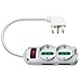 EXTRASTAR Presa con interruttore automatico di protezione 10 A,multipresa protetta,surge Arrest, 2 prese universali Sicury, 4 Biprese Sicury, Bianco cavo 1,5 metri