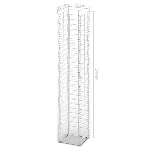 Gabionen vidaXL 3X aus verzinktem Stahl 25x25x150 cm