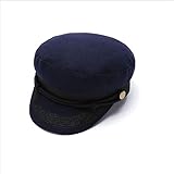 BAOZENGMUY Barett Baskenmützen Für Herren Herren Große Größe Marine Mütze Kleiner Kopf Dame Filz Flache Armee Hut Mütze 60-62Cm Ausgestattet Blau