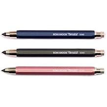KOH-I-NOOR 5340 Versatil - Set of 3 metal mechanical clutch leadholder with lead sharpener, lead diameter 5.6 mm - blue and green and pink
