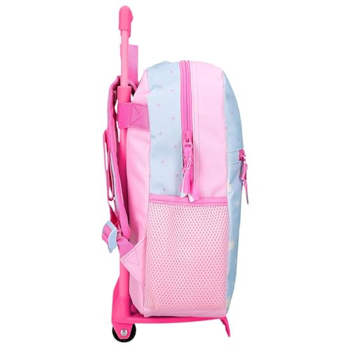 Mochila escolar con carro Roll Road unicornio azul infantil resistente con ruedas 2
