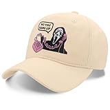 POWEROSE Funny Hats for Men Women, Funny Gifts Embroidered Letters Adjustable Cotton Baseball Cap Beige