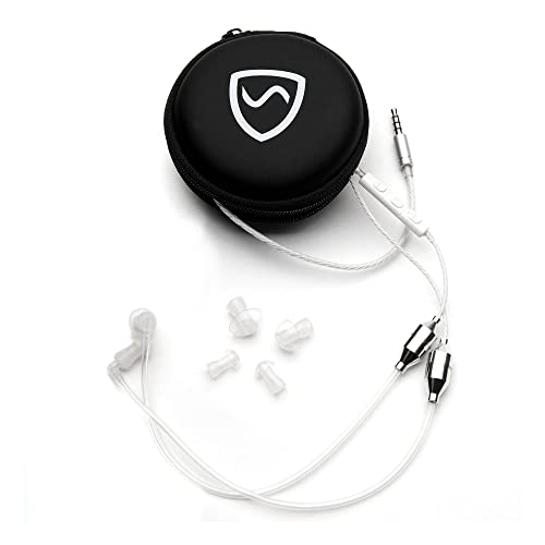 SYB Shield Your Body Air Tube Headset, Stereo Earbuds with Microphone and Case, Wired Anti Radiation Headphones