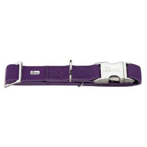 HUNTER SOFTIE ALU-STRONG Hundehalsung, Hundehalsband, Kunstleder, Aluminium Klickverschluss, M, himbeer