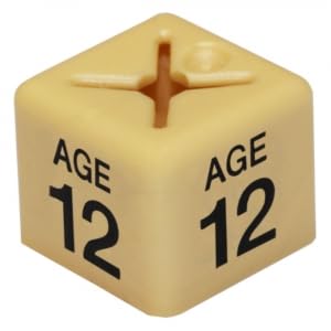 100 x Garment Clothes Marker Size Numbers: Color Size Cubes for Hanger Displays - Organize Wardrobe, Boutique - Various Sizes, Colors Available (AGE 12)
