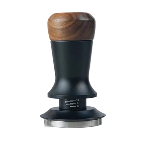 LXZNRQU Prensa De Café De 51/53/58 Mm, Material De Nogal, Altura Ajustable, Fuerza De Fijación Equilibrada, Base Plana/sin Fondo De Acero Inoxidable(51mm,Black Thread Base)