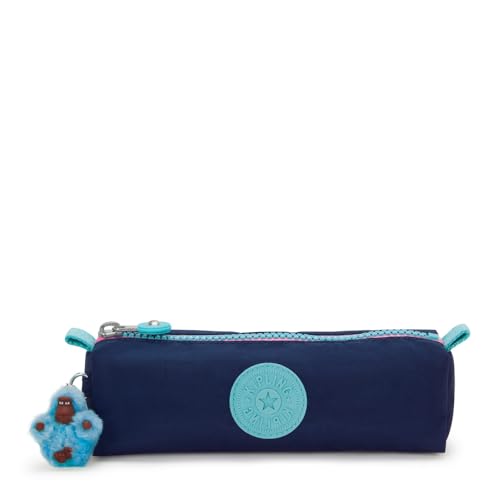 Kipling Bolsa de lápis feminina Freedom, pequena, com zíper, resistente à água, estojo para caneta, Resort azul-marinho, 8.75''L x 2.5''H x 2.5''D, Kipling Bolsa de cosméticos feminina Freedom