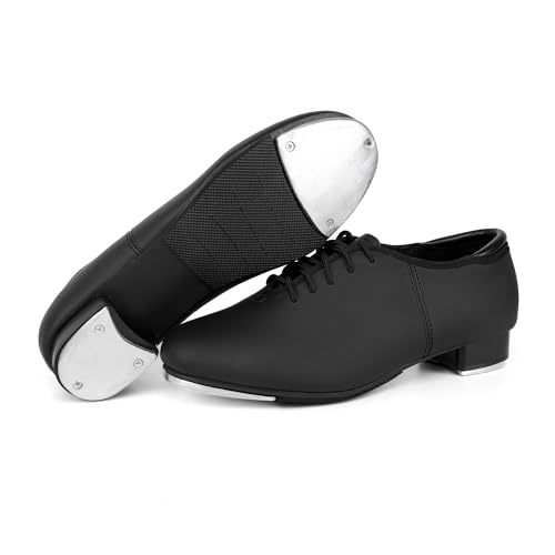 Unisex Tap Shoes PU Leather Slip On Lace-Up Dance Shoes for Women and Men3